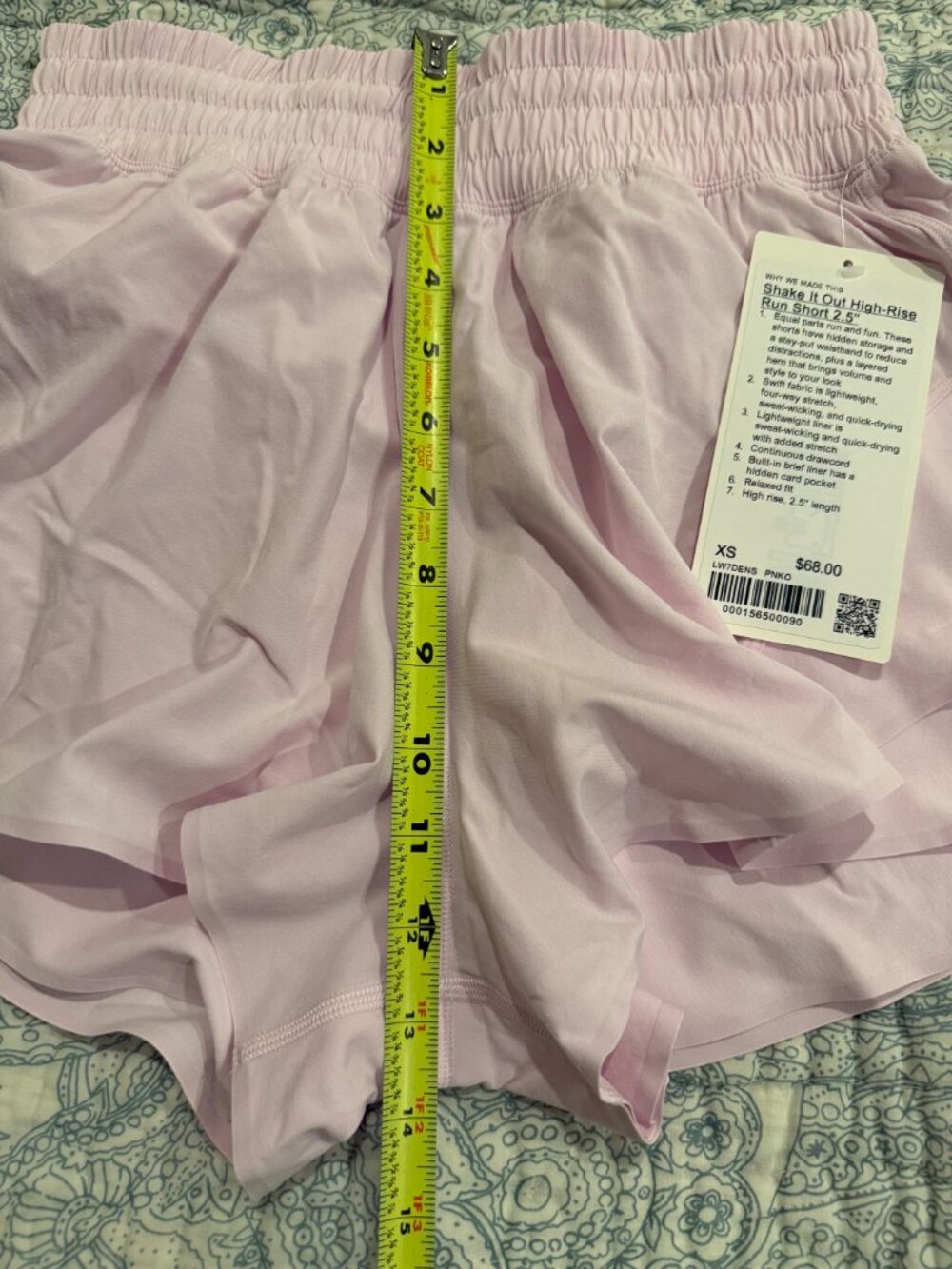 Shake It Out High-Rise Running Short 2.5" Color: Pink Organza Size XS NWT - Picture 10 of 10